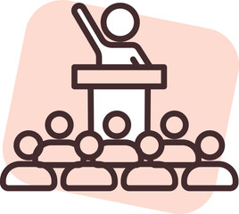 People business leader, icon, vector on white background.