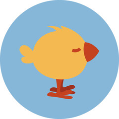 Rural life chick, icon, vector on white background.