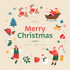 Christmas shopping template illustration. Baner. POP-UP
