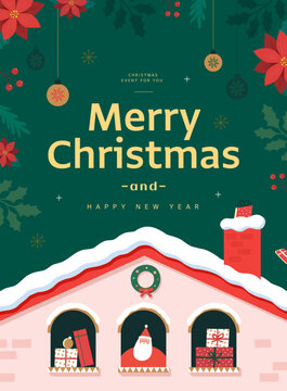 Christmas Shopping Template Illustration. Baner. POP-UP
