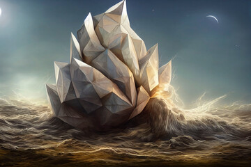 Obraz premium crystal in the middle of a sea storm.