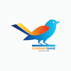 Elegant bird logo design vector file free
