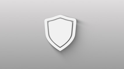 shield icon isolated on grey background. shadow on background move.  4K Video motion graphic animation