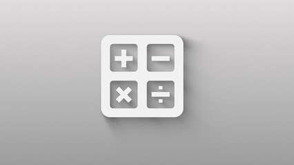 calculator icon isolated on grey background. shadow on background move.  4K Video motion graphic animation