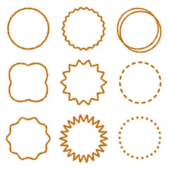 クレヨン素材のフレームセット  円形　装飾