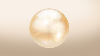 Energy ball orb motion graphic. yellow color sphere with swirling smoke effect within. energy and plasma dancing around glass container. 3D render, 4K 