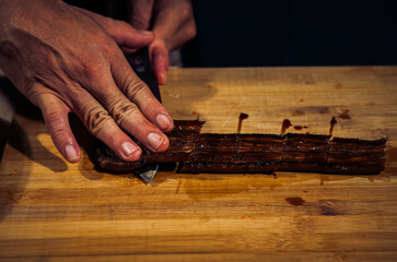 apanese eel grilled with rice bowl or Unagi don - Japanese food style