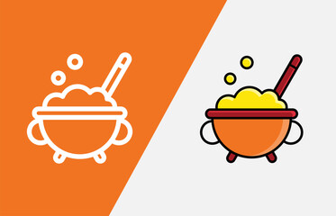 Icon Halloween pack Outline style and color full glyph style, illustration style. easy to use and editable color.