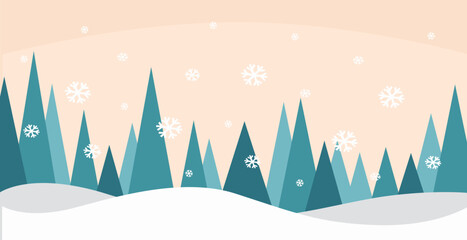 Winter simple light beige with snowflakes background vector illustration.