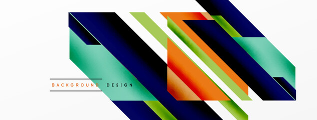 Minimal geometric abstract background. Dynamic 3d lines composition. Trendy techno business template for wallpaper, banner, background or landing