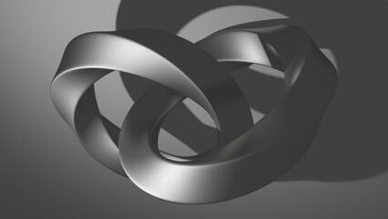 Fototapeta premium 3D illustration. Image of abstract work. of the gray metallic ring on a gray background