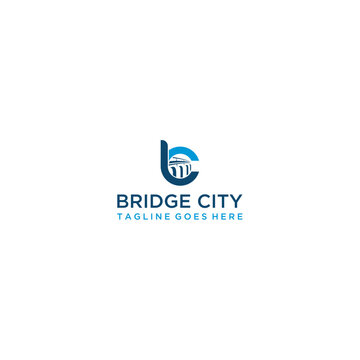 BC letter initial bridge logo design