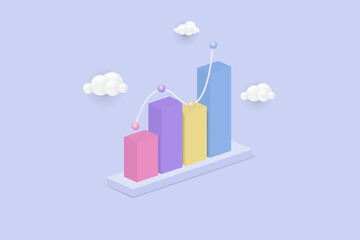 3d graph icon. Creative solution concept. 3D vector illustration.