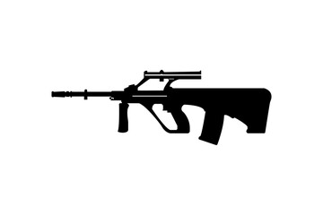 The Steyr AUG Austrian bullpup assault rifle vector icon