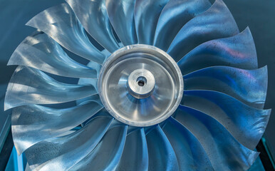 Jet engine, internal structure with hydraulic, aircraft and aerospace industry