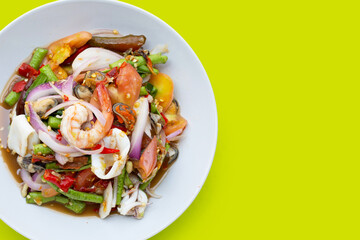 Thai spicy salad with seafood