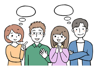 話し合う人々のイラスト