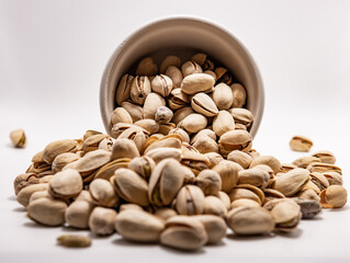 Closeup shot of pistacias in a bowl 