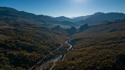 Foto auf Glas the mystical tones of autumn and morning landscapes in the Taurus mountains © emerald_media