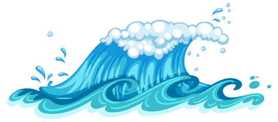 Fototapeta na wymiar Splash ocean waves isolated