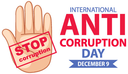 International anti corruption day December icon banner - Powered by Adobe