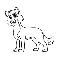 Cute fox cartoon characters vector illustration. For kids coloring book.