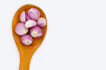 Fresh shallot on white background