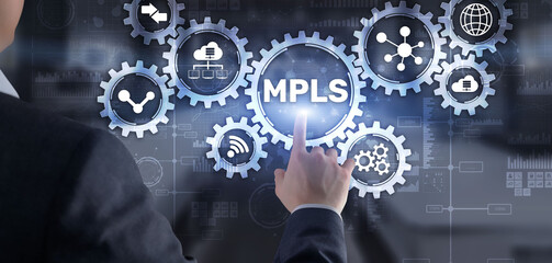 MPLS. Multiprotocol Label Switching on virtual screen. 2022
