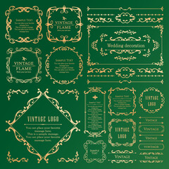 Christmas motif frame design set. Gorgeous and elegant design material	
