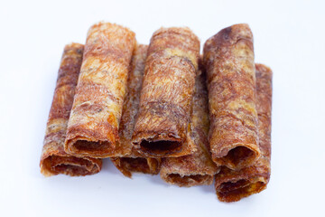 Sun dried banana roll snacks