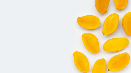 Tropical fruit, Mango on white