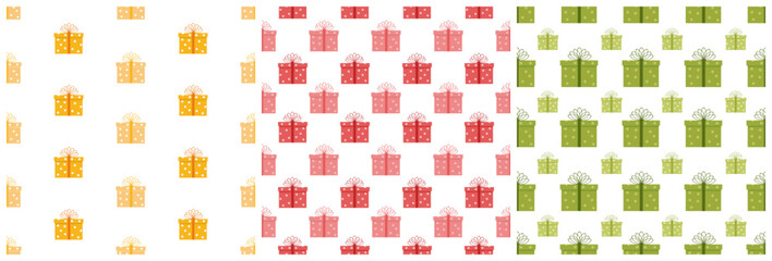 Set of Boxing Day Sale Seamless Pattern Design with Glove and Gift Box for Promotion or Shopping on Template Hand Drawn Cartoon Flat Illustration