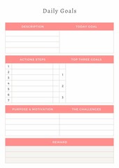 Daily Goals Template