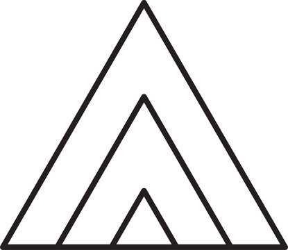 Abstract triangle mountain logo illustration in trendy and minimal style
