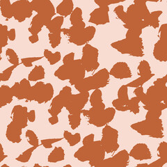 Abstract Brushy Animal Print Vector Seamless Pattern