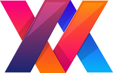 Abstract folding logo illustration in trendy and minimal style