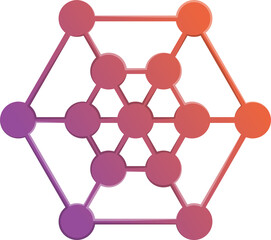 Abstract hexagon logo and connection illustration in trendy and minimal style