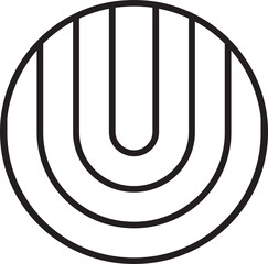 Abstract circle logo and U letter illustration in trendy and minimal style © toonsteb