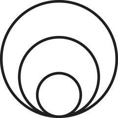 Abstract overlapping circle logo illustration in trendy and minimal style