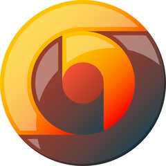 Abstract overlapping circle logo illustration in trendy and minimal style