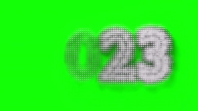 Disappearing white numbers 2023 Cubes Animation UHD Loopable