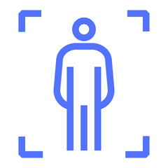 Man Gait Scan Recognition Biometric Identification Icon