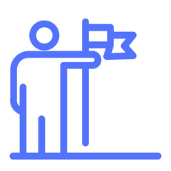 Man Mountain Flag Success Achievement Business Strategy Icon