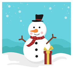 Illustration vektor graphic of Snowman. Perfect for christmas day