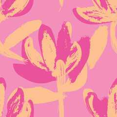 Floral Brush strokes Seamless Pattern Design