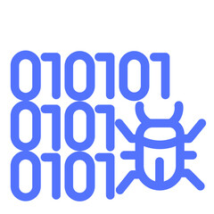 Virus Bug Digital Code Cyber Attack Crime Icon