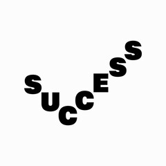Logo from the word "Success". Symbol of new career opportunities, ambition. 