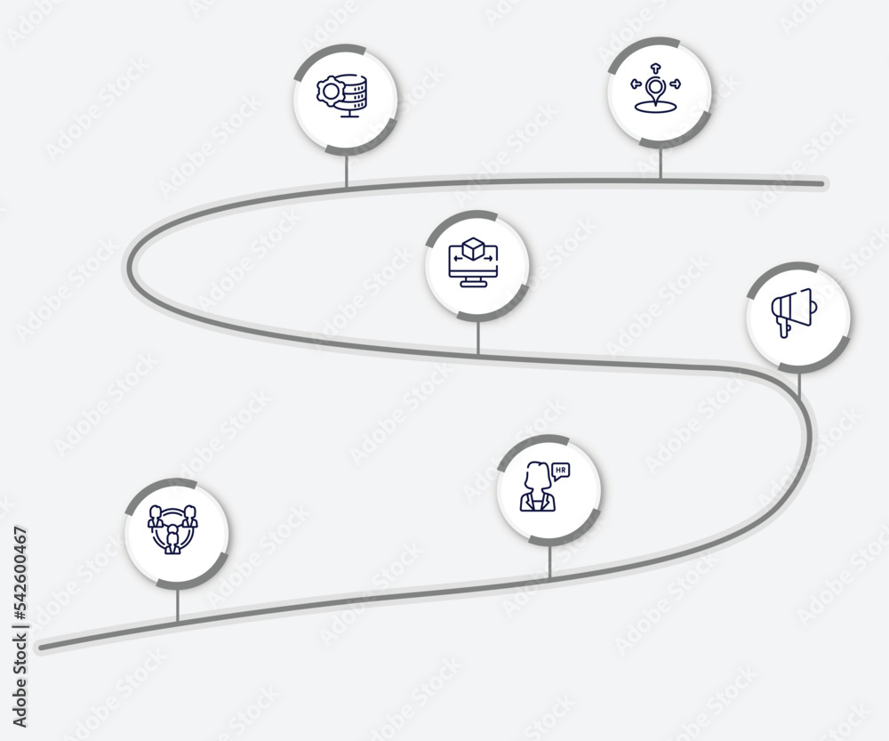 Aufkleber infographic element with general outline icons. included coordinate, data engineering, 3d modeling, 