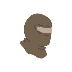 Head protection mask, vector flat paintball or airsoft icon