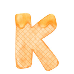 Watercolor alphabet illustration ice cream.